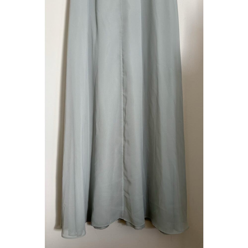 Light Blue Jenny Yoo Como Bridesmaid Chiffon Ruffle Tiered Dress 4 - Picture 6 of 11